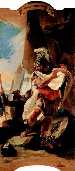 Giovanni Battista Tiepolo Hannibal betrachtet den Kopf des Hasdrubal, aus Gemaldezyklus zur romischen Geschichte fur den Palazzo Dolfin in Venedig oil painting picture